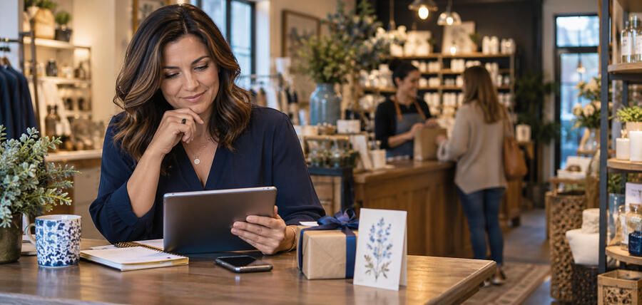 What FinnPay360 has to offer A woman looking at her tablet